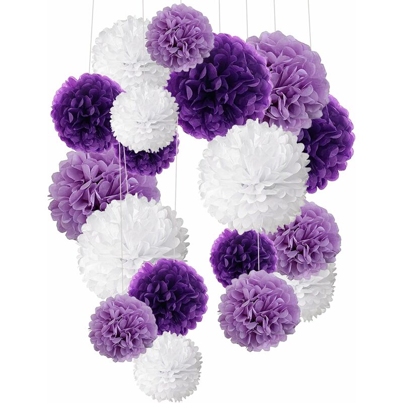 

18 piezas de papel de seda pompones flores bola kit de papel decorativo para cumpleaños, bodas, fiestas de baby shower, decoraciones para el hogar y