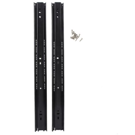 18" Stahlkugellager-Schubladenschienen - Schwarz (Paar)