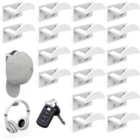 18 Stück cap halterung wand,cap halter,basecap halterung wand,cap aufhänger,cap holder,huthalter wand，weiß