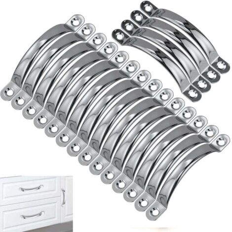18-teiliges Set Edelstahlgriffe, Küchenschrankgriffe, für Küche, Schrank, Schubladenelemente, Badezimmer, Schlafzimmer (Silber)