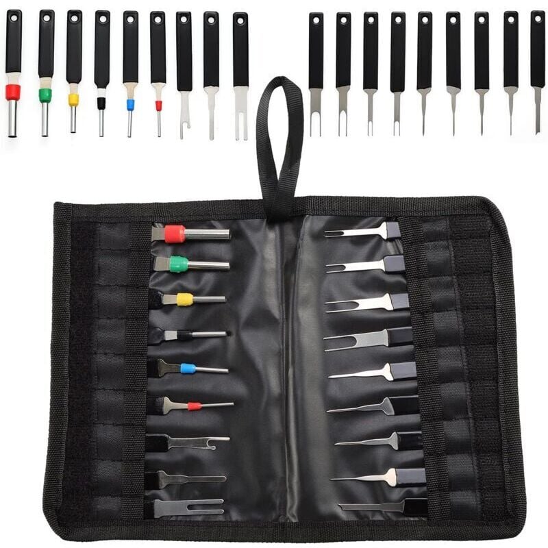 Image of KZQ - 18-teiliges Werkzeugset zum Entfernen von Autoklemmen, Kabelstecker-Extraktor
