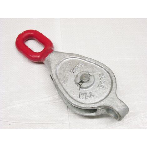 1.8 Ton 10" Red Head GMI Single Sheave Block With Swivel Eye Galvanised - 32MM Wire Rope Safety Lift