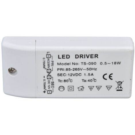 18-W-12-V-DC-1,5-A-LED-Transformator für DIY-Schrankbeleuchtung, AC-85–265-V-Konstantstromnetzteil