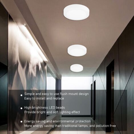 18-W-LED-Einbauleuchte, Weiß 6000–6500 K, ultradünn, Rondo-Design für Flure