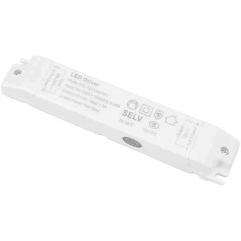 18-W-LED-Transformator AC100–240 V/DC12 V, ABS-Gehäuse, Mehrstandard-Schutz für Heimbeleuchtung