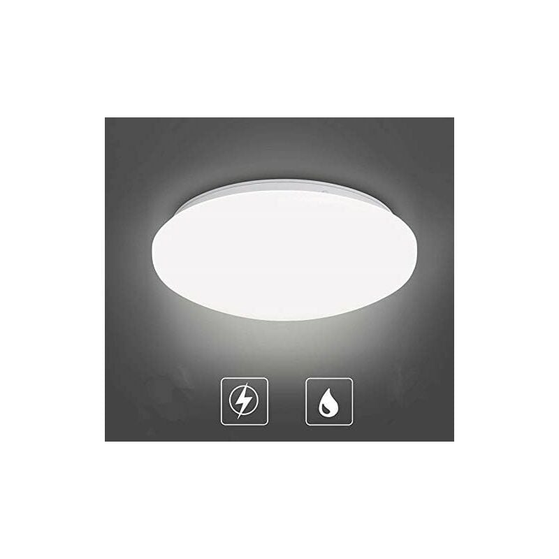 18 w Plafonnier led Blanc naturel 4000K, Lampes de Plafond Moderne ip 44 pour Salle de Bain, Chambre, Salon, Cuisine, Entrée, Couloir, 1450 lm, Ø27
