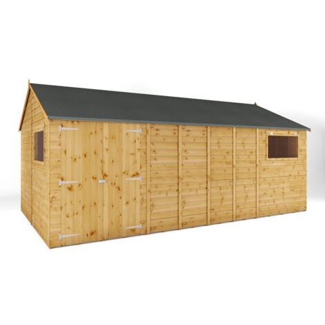 18 x 10 Feet Premium Shiplap Reverse Apex Workshop - Timber - L322.7 x W546.6 x H252.4 cm - Brown