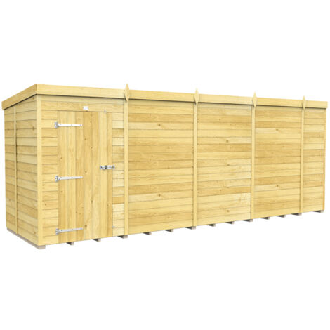 18 x 5 Feet Pent Shed - Single Door Without Windows - Wood - L147 x W533 x H201 cm