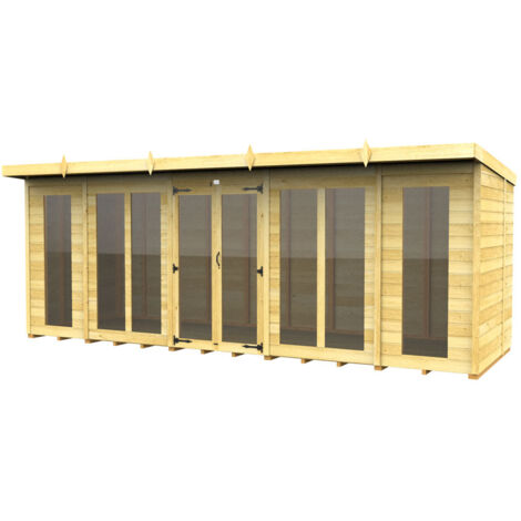18 x 7 Pent Summer House (Full Height Window)