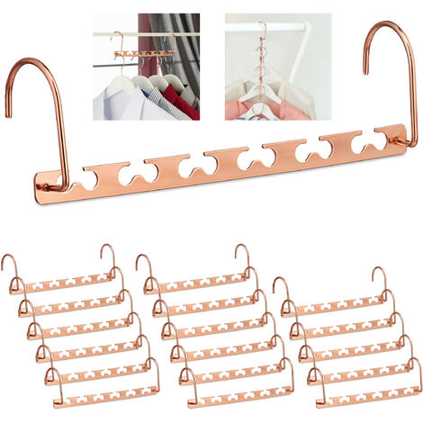 4 Pack Space Saving Hangers - 12 Slots Stainless Steel Clothes