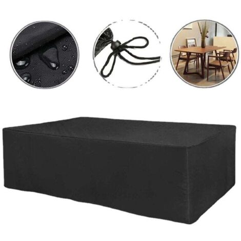 180 120 74cm housse de meubles de jardin housse de meubles de table et de chaise, housse de meubles de jardin en tissu Oxford 210d solide, rectangulaire, imperméable à l'eau, coupe - vent, résistant