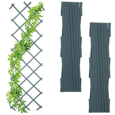 180 cm extendable trellis set of 3 grey