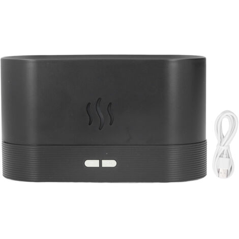 180-ml-USB-Luftbefeuchter, Schwarz – Flammensimulation, automatische Abschaltung, sanftes LED-Licht und leiser Betrieb für Büro, Auto oder Zuhause