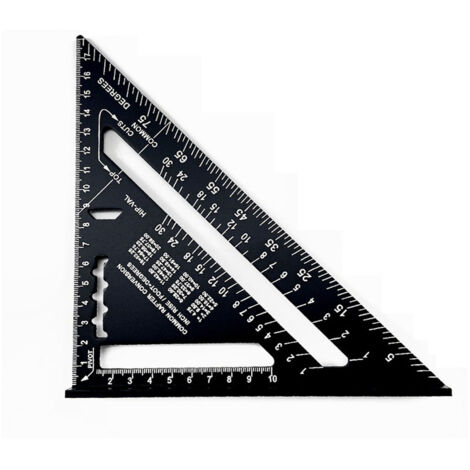 180 mm Carpenter's Square, Triangle Angle Protractor, Aluminium Alloy, Thickened Triangular Carpenter's Squares at 45 and 90 Degrees