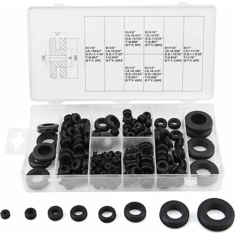 180 Pices En Caoutchouc Oeillet Fil Anneau Joint Lectrique Rondelle Joint Assortiment Rondelle Joint En Caoutchouc