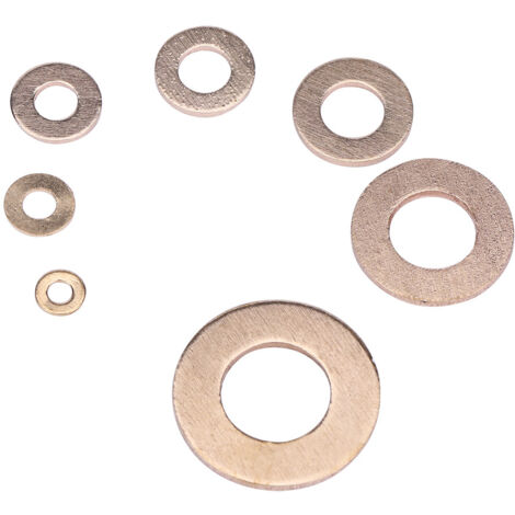 180 Pièces Assortiment de Rondelles Plates en Laiton, Boîte de Rangement Incluse, Tailles M2 à M10, Kit pour Bricolage et Réparations