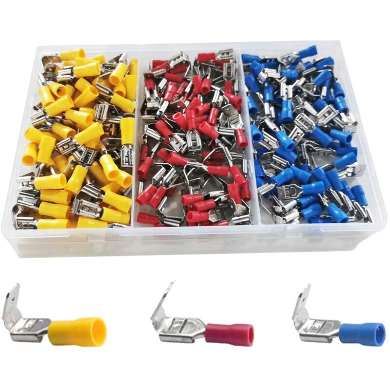 180 Pièces Cosse de Ferroutage, Ferroutage Cosse a Sertir Connecteur, Rouge, Bleu, Jaune