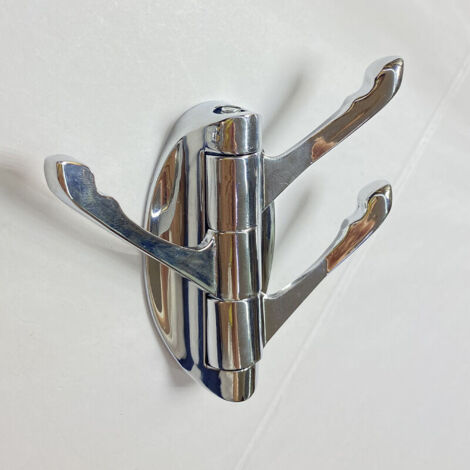 180° rotating wall-mounted coat rack in solid metal with three folding arms and towel rail for home decoration