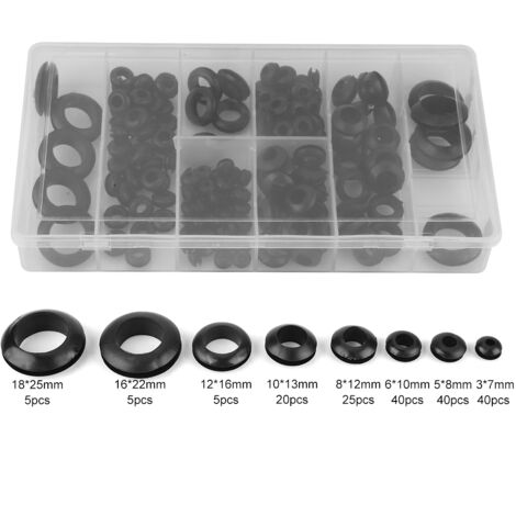 180-teiliges Gummitüllen-Set – 8 Größen zum Schutz von Kabeln und Rohren