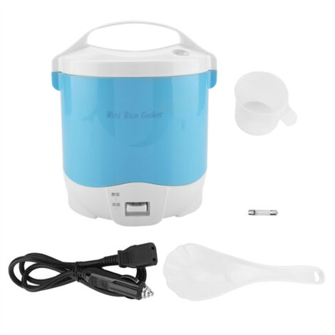 180-W-24-V-Auto-Schnellkochtopf, 1,6-Liter-tragbarer Multifunktions-Reiskocher, Blau