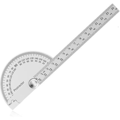180°-Winkelmesser, Messlehre mit Arm für Ingenieure, verstellbarer Winkelmesser, Winkelmesser-Goniometer, Winkelmesser aus Edelstahl, Winkelmesser mit rundem Kopf
