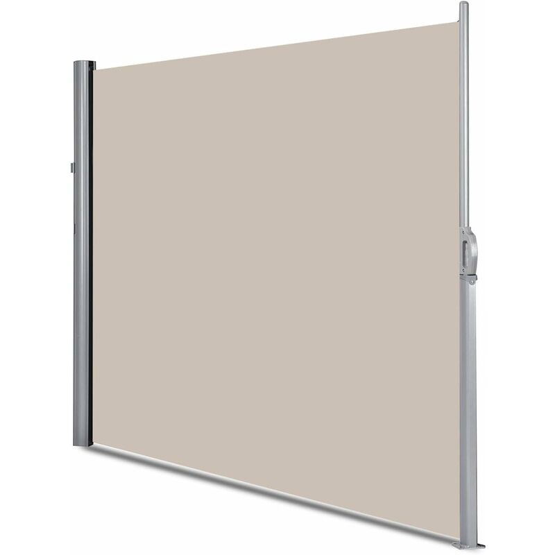 

180 x 300 cm Toldo Retráctil y Plegable, Marquesina de Aluminio de Exterior y Protección contra el Viento Divisor Privado Montado a la Pared Persiana