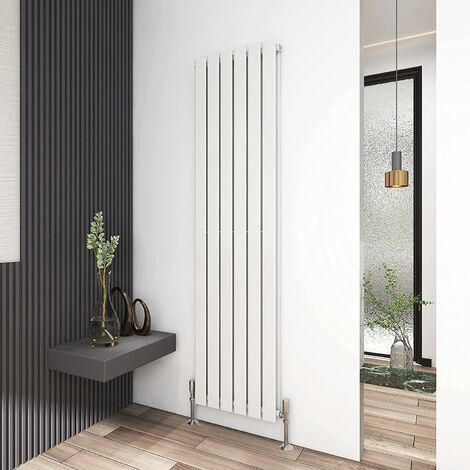 1800 x 408mm Double Designer Flat Panel Central Heating Radiator WHITE