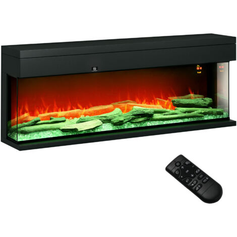 1800W 15-40℃ Adjustable Flame Glass Panel Convector Heater, 152cm
