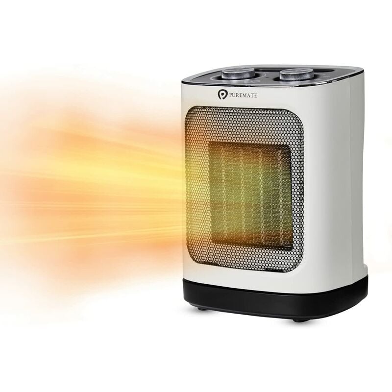Image of 1800W Ceramic Tower Fan Heater with Automatic Oscillation - White - White