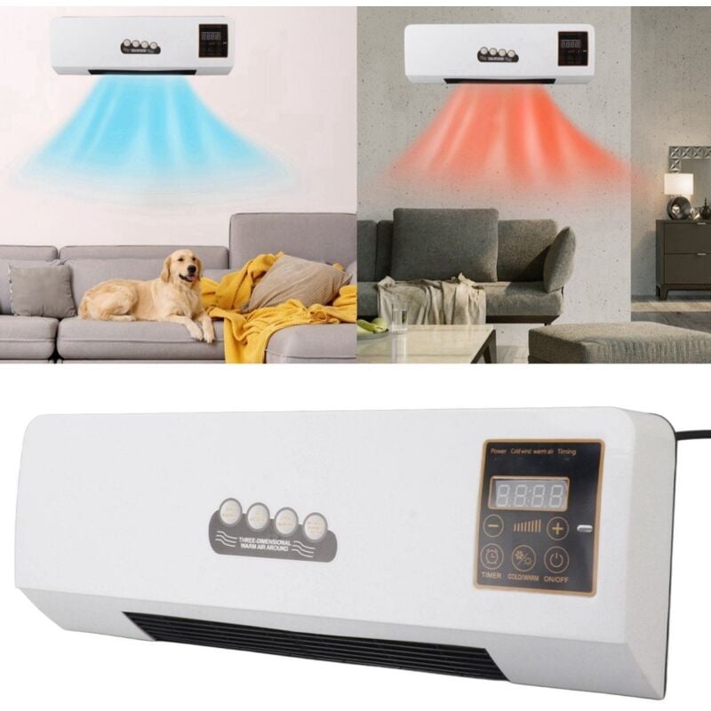 1800W Climatiseur mural Chauffage Refroidissement électrique Machine de chauffage ptc Élément chauffant avec télécommande Minuterie pour chambre