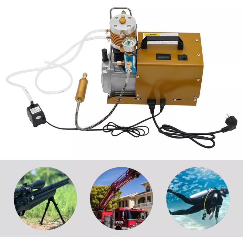 1800W compresseur D'air pompe 2800r / Min électrique haute pression pompe à air pcp compresseur D'air 300Bar 30Mpa, Paintball et bouteilles de