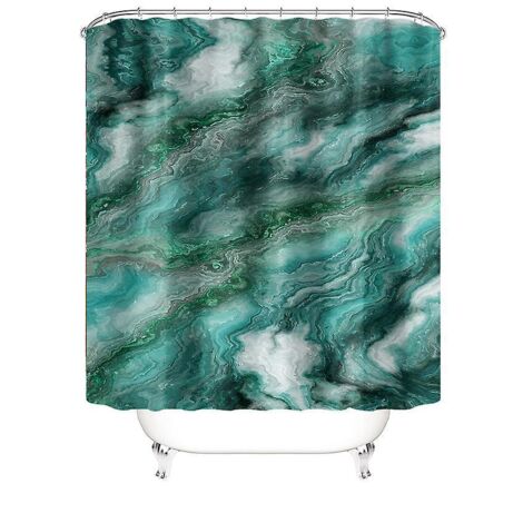 180180cm Rideau De Douche Avec Crochets (marbre 3), Haute Qualit, Impermable, Anti-moisissure, Facile  Nettoyer, Magnifiquement Imprim