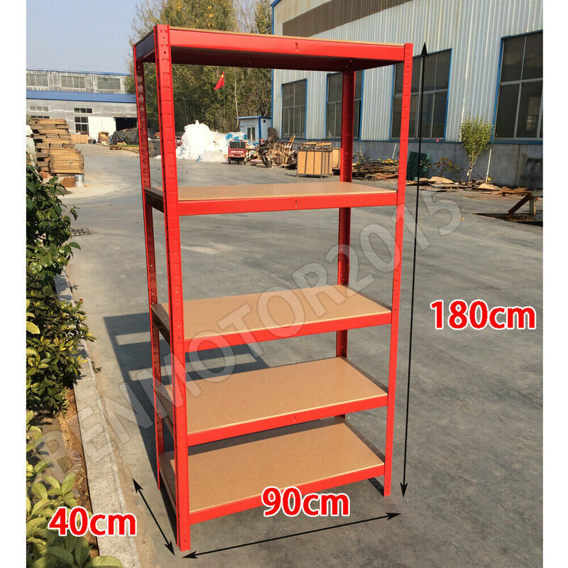 180CM 5 TIER HEAVY DUTY BOLTLESS METAL SHELVING SHELVES STORAGE SHELF GARAGE - 875KG Capacity (175kg per shelf)