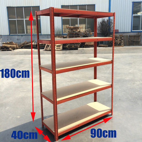 180CM 5 TIER HEAVY DUTY BOLTLESS METAL SHELVING SHELVES STORAGE SHELF GARAGE