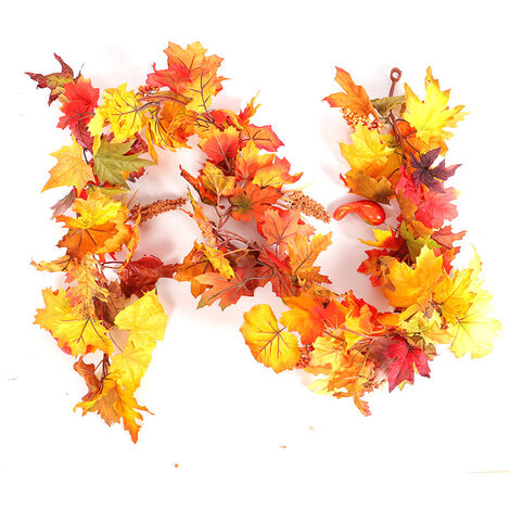 180CM Christmas Halloween Autumn Pumpkin Rattan Wreath