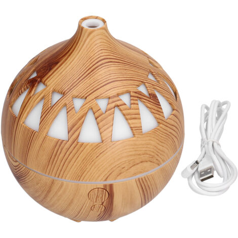 180ml Hollow Humidifier USB Powered Wood Grain Aroma Air Humidifier Night Light Humidifier