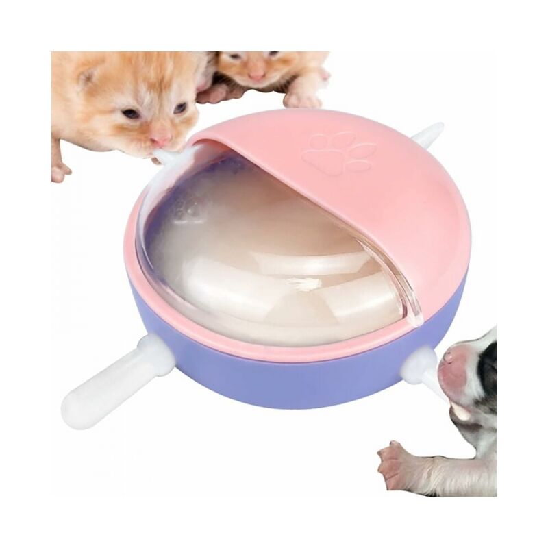 180ML Silicone Chaton Chiot Mamelons Mangeoire Multi-bouche Pet Bols à Lait Automatiques Avec 4 Sucettes Biberons De Lait Animaux Lent