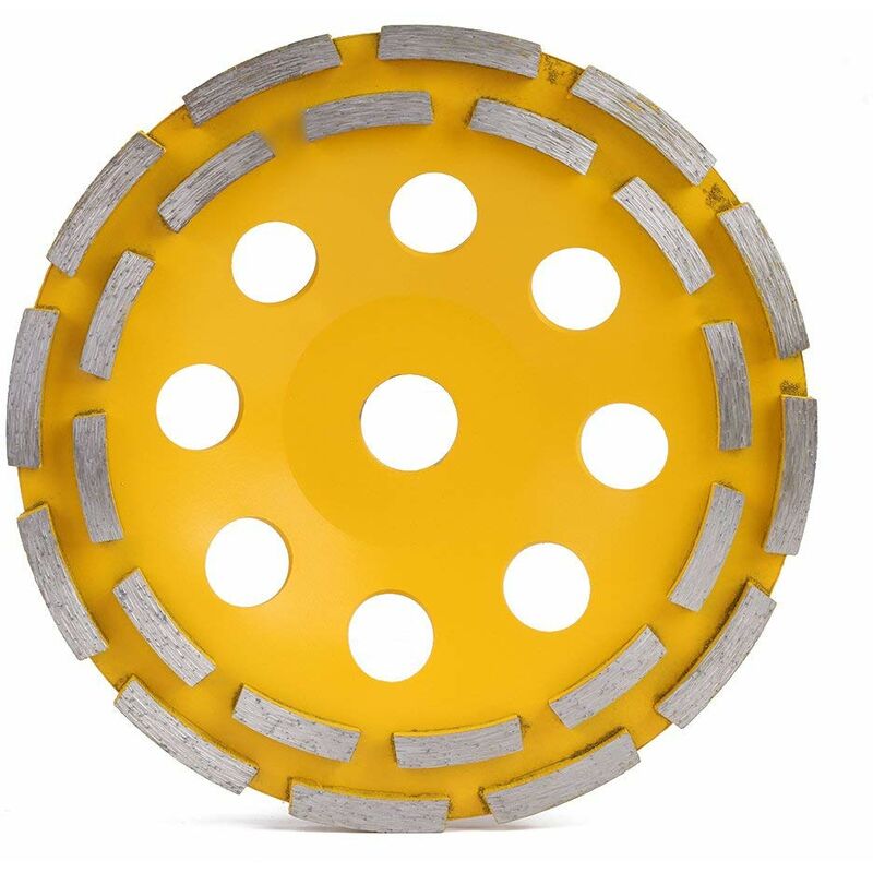 180mm Disque de Meulage Disque Diamant à Meuler Béton à Double Rangée Brique Coupé pour Meuleuse d'angle (Diamètre intérieur : 22.23 mm)