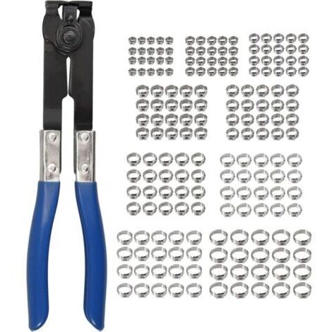 180pcs Colliers de Serrage à Oreille Unique avec Pince, Serre Joints à Tuyaux en Acier Inoxydable 304, Anneuax de Serrage pour Tuyau d'Eau Chaude Intérieur, Tuyau de Climatisation