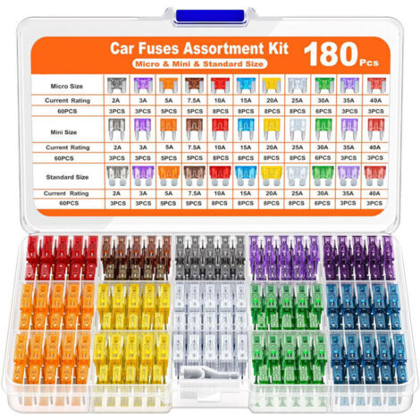 180PCS Fusible Voiture,Fusible Voiture,Fusibles pour Auto,Mini Fusible Voiture,Fusible Moto,Boite Fusible,Fusible Auto,Boite Fusible Voiture,Fusible Automobile,Fusibles Automobile Truck/Moto