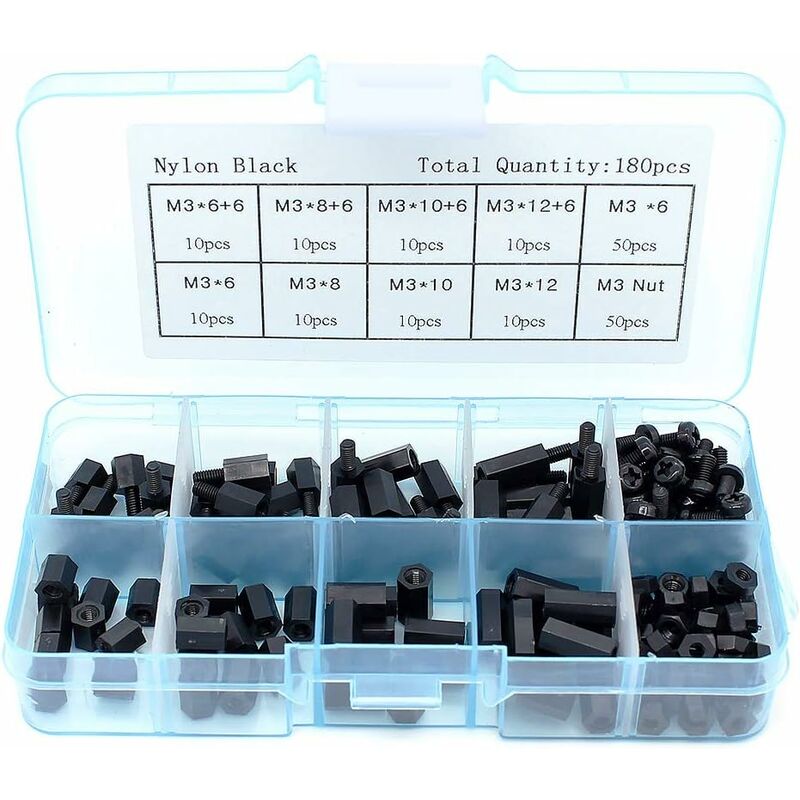 180PCS Nylon Hex Standoff Vite Dado Standoff