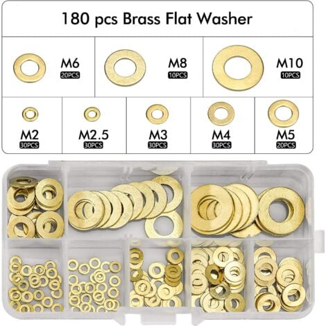 Assortiment de 120 rondelles laitonnées - rondelles en laiton