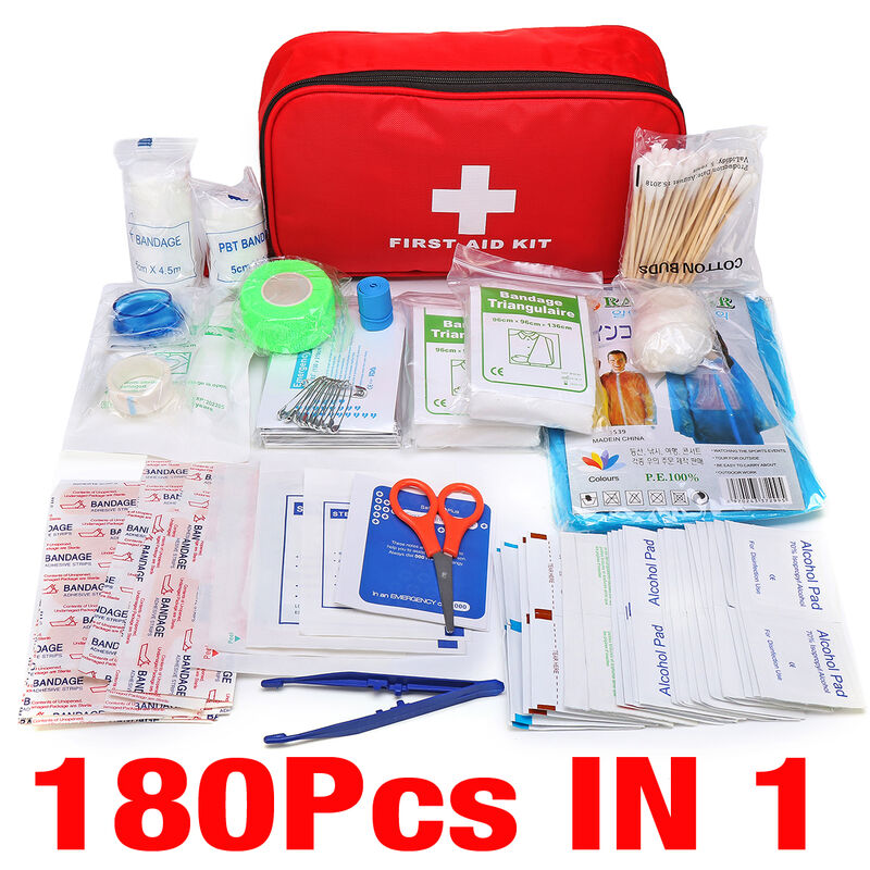 

180pcs SOS Outdoor Kit de primeros auxilios Kit de supervivencia de emergencia Bolsa Bolsa Píldora Bolsa de almacenamiento de medicamentos