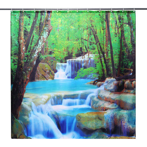 180x180CM 3D cascade Nature paysage tenture murale rideau de douche salle de bain seul rideau de douche