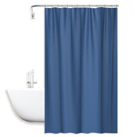 180x200cm Rideau De Douche Imperméable Anti-moisissure Avec 12 Crochets Anneaux De Salle De Bain Bleu 69892