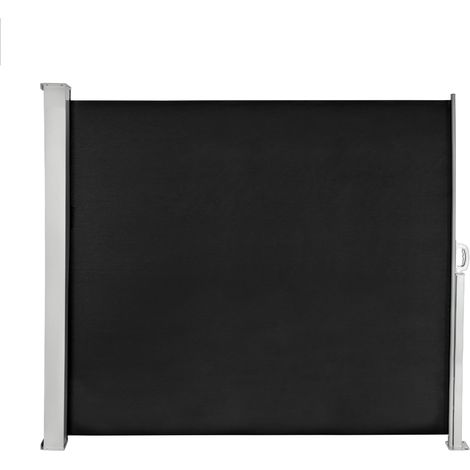 180x300CM stores auvent de polyester noir, latéraux aveugles côté écran solaire