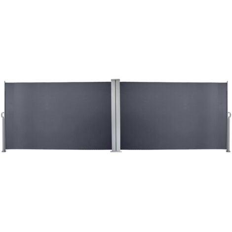 HENGDA 180x600 cm Doppel Seitenmarkise. Anthrazit Markise mit TÜV Geprüft Markise Ausziehbar UV-beständig für Balkon.Terrasse.Balkon.Garten Spielplätzen Sichtschutz