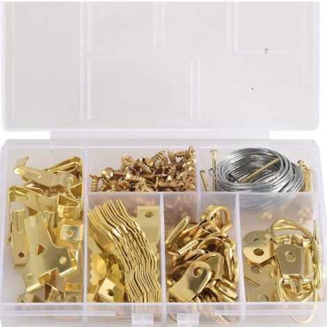 181pcs Kit De Support Pour Photo Cadre En Acier Inoxydable Attache Cadre Crochets De Suspension Photo Crochet Miroir  Suspendre Assortis Accroche