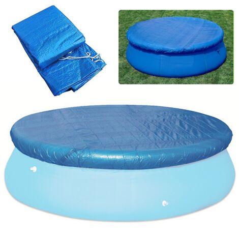 183 cm de Diamètre Bâches/Couverture de Protection avec Attaches en Corde,Bâche Durable Antipoussière Coupe-Vent pour Piscines Hors Sol Rondes
