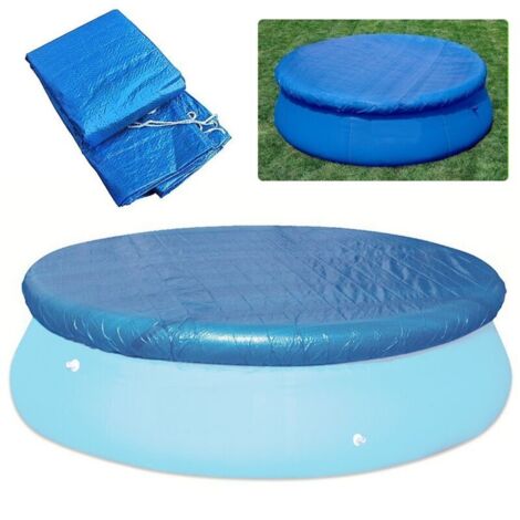 183 cm de Diamètre Bâches/Couverture de Protection avec Attaches en Corde,Bâche Durable Antipoussière Coupe-Vent pour Piscines Hors Sol Rondes